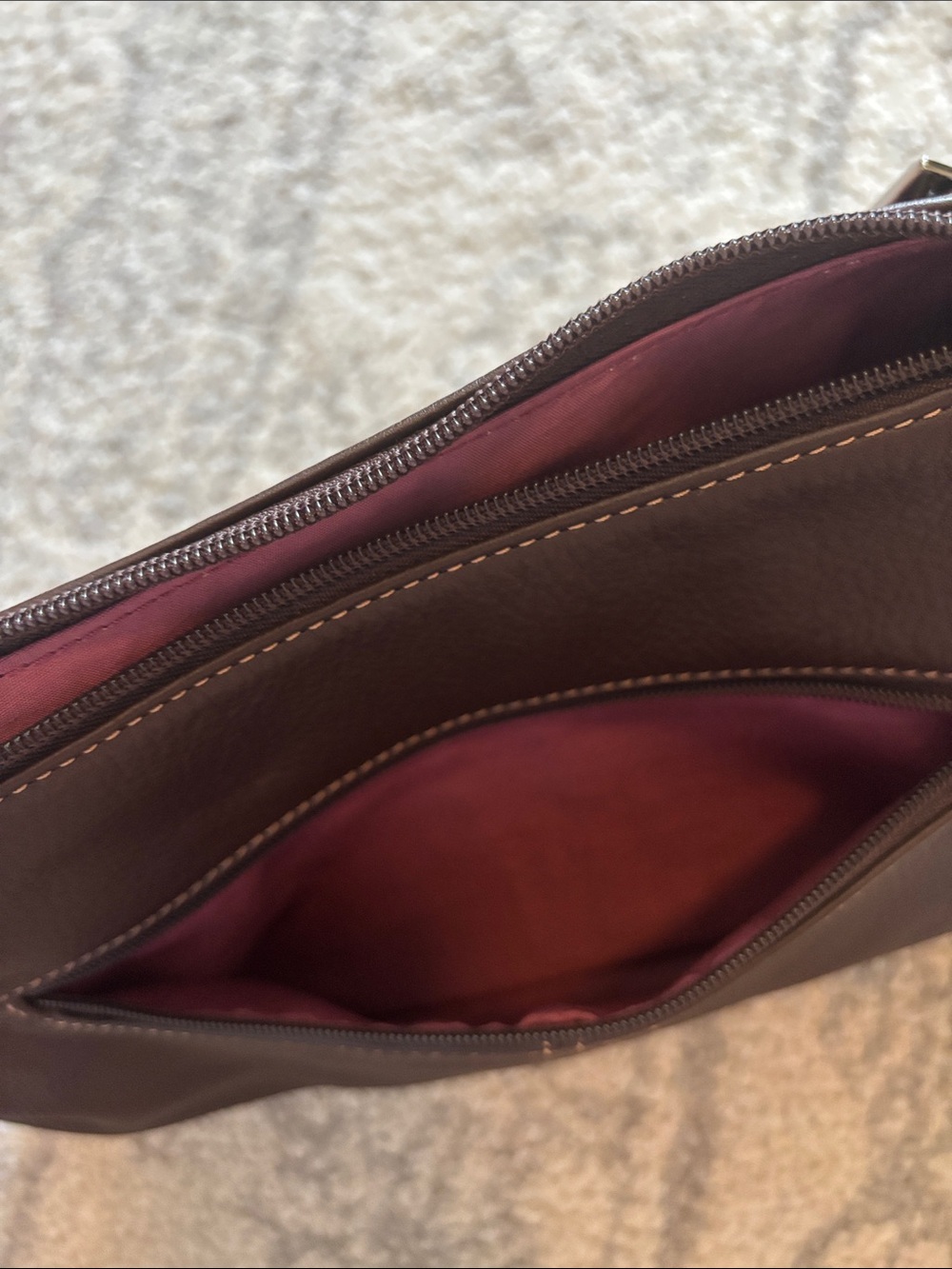 Stone & Co. Dark Brown Leather Bag with Gold Plaque - Picture 6 of 8